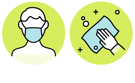 マスクの着用/消毒の徹底